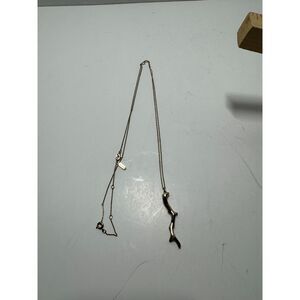 Stella & Dot Gold Organic Branch Vertical Pendant Abstract Layering Necklace